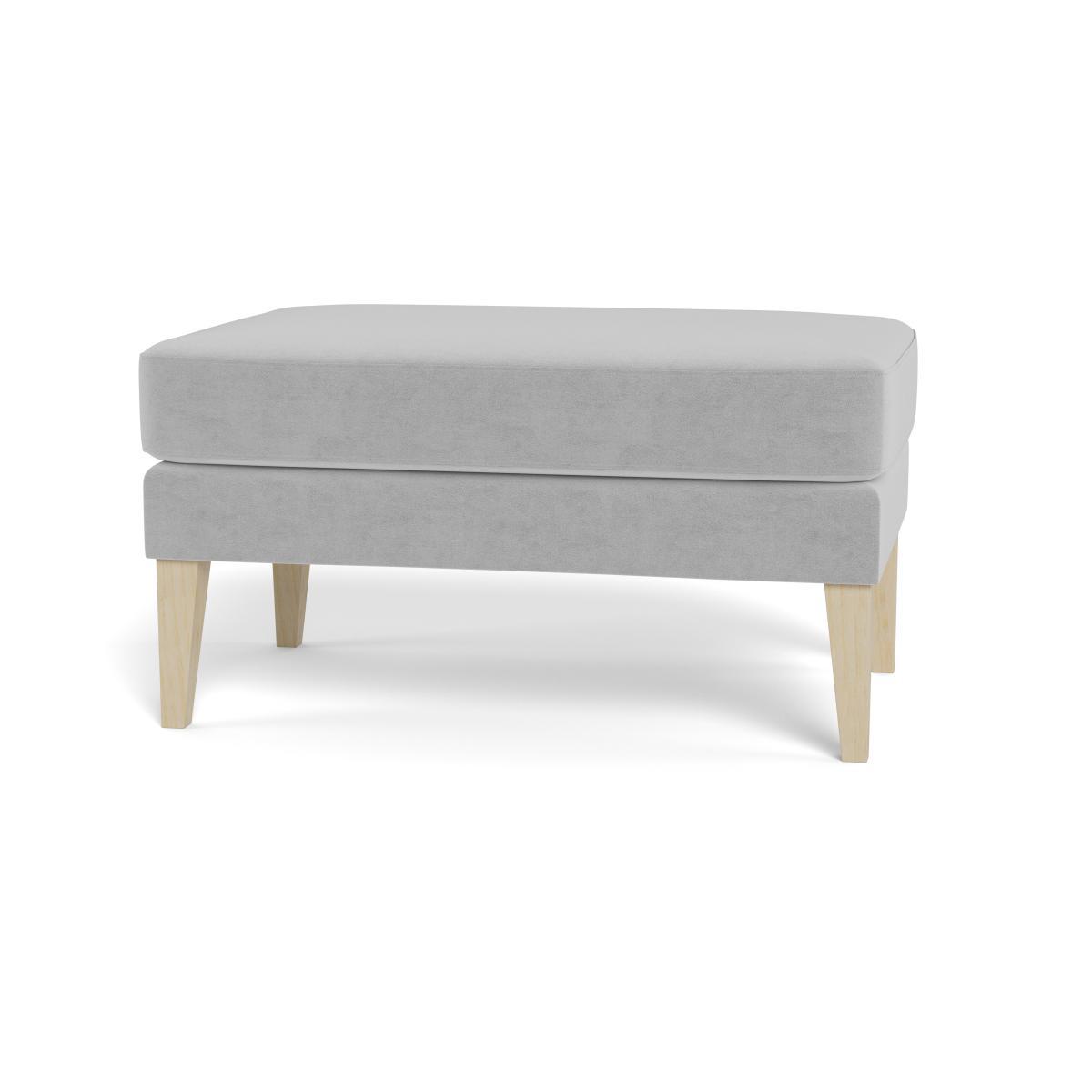 Heal's Richmond Ottoman Velvet Platinum Black Feet - Heal's UK Furniture – image 5