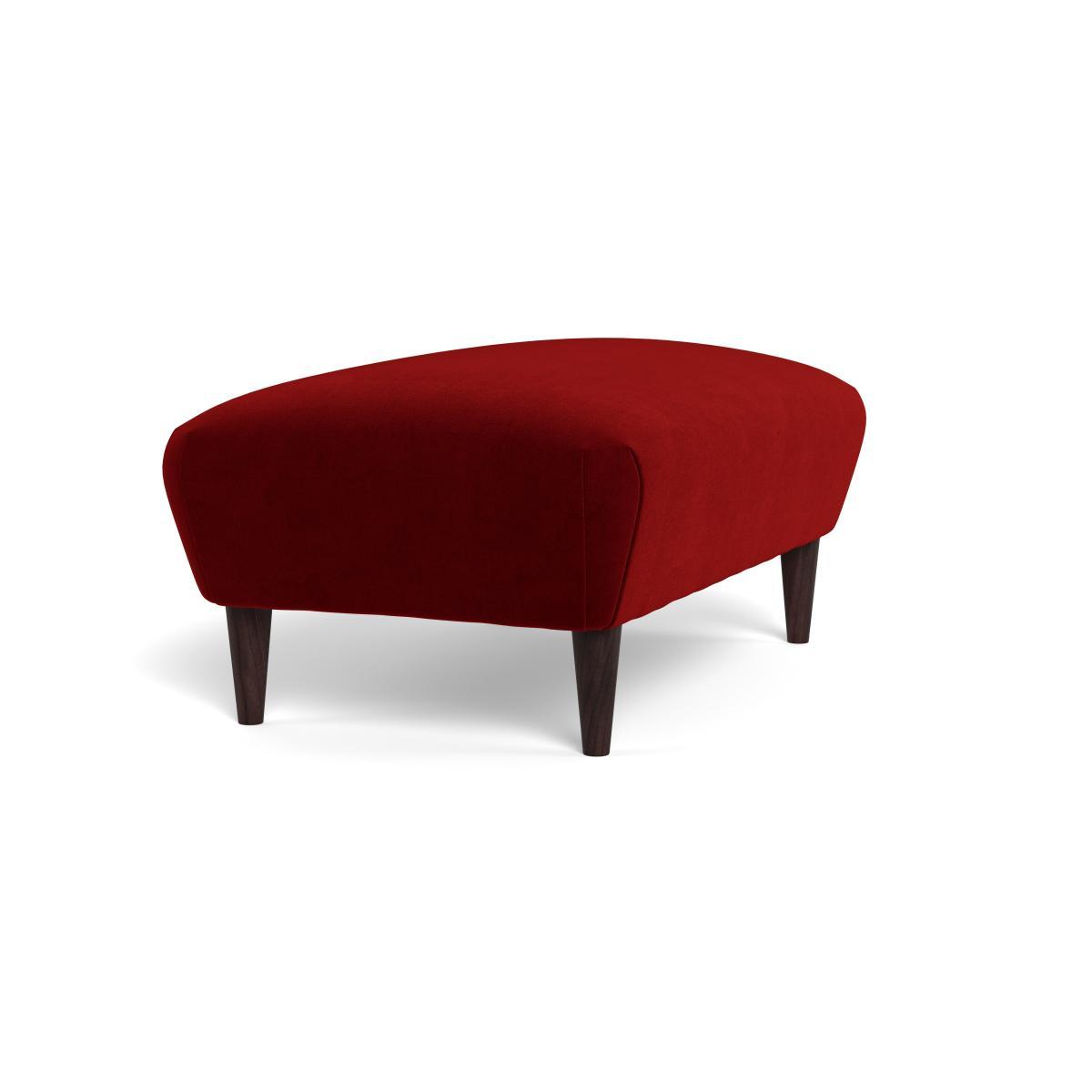 Heal's Somerset Footstool Smart Luxe Velvet Mulberry Natural Ash - Heal's UK Furniture – image 2