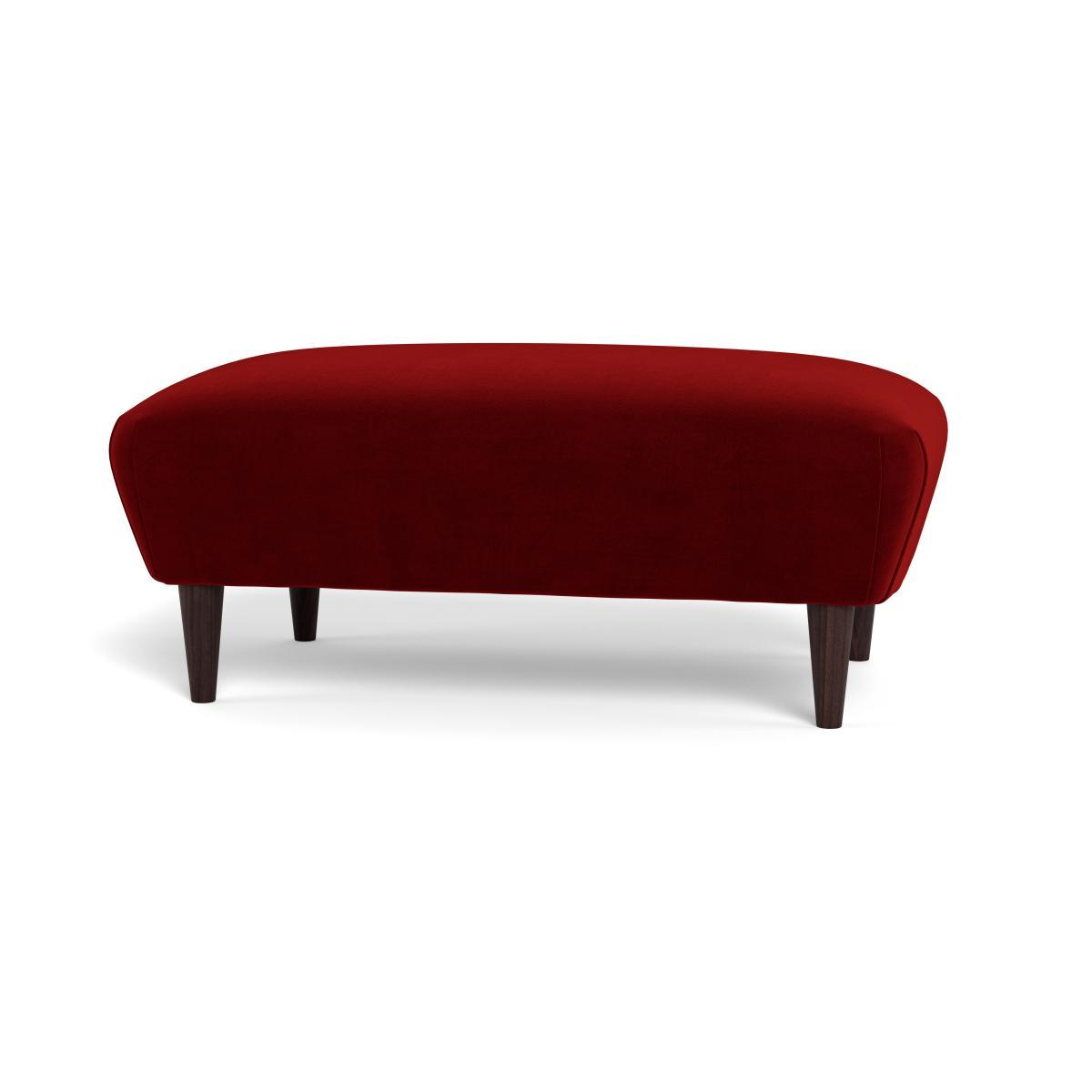 Heal's Somerset Footstool Smart Luxe Velvet Mulberry Natural Ash - Heal's UK Furniture – image 5