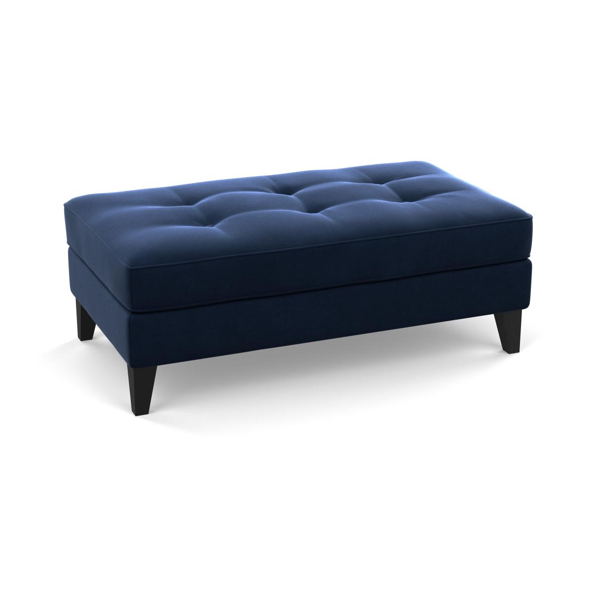 Heal's Mistral Footstool Smart Velvet Dusk Natural Feet - Heal's UK Furniture – image 2