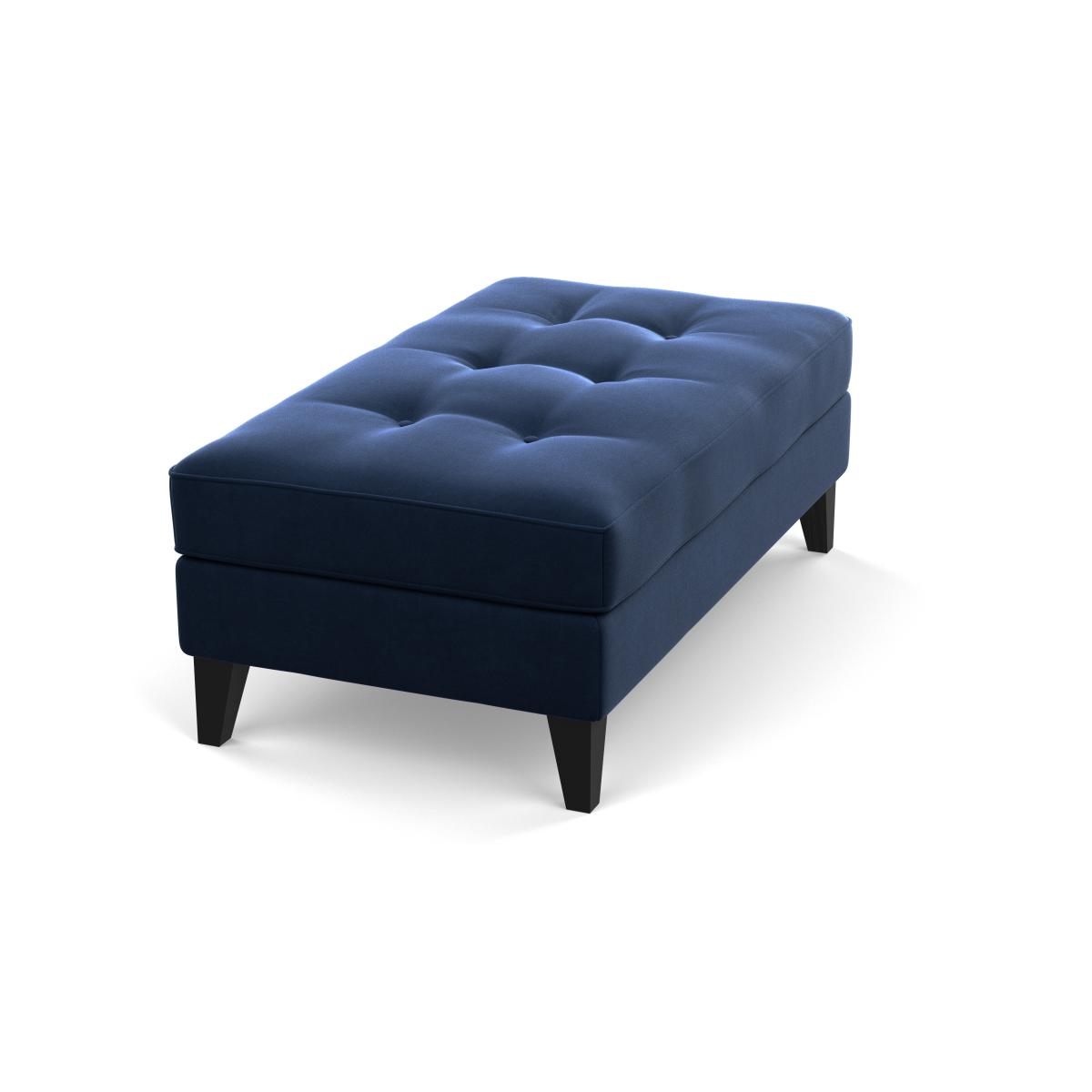 Heal's Mistral Footstool Smart Velvet Dusk Natural Feet - Heal's UK Furniture – image 3