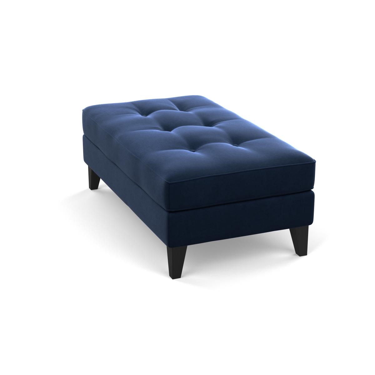 Heal's Mistral Footstool Smart Velvet Dusk Natural Feet - Heal's UK Furniture – image 5