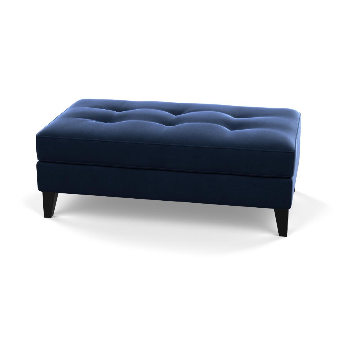 Heal's Mistral Footstool Smart Velvet Dusk Natural Feet - Heal's UK Furniture – image 6