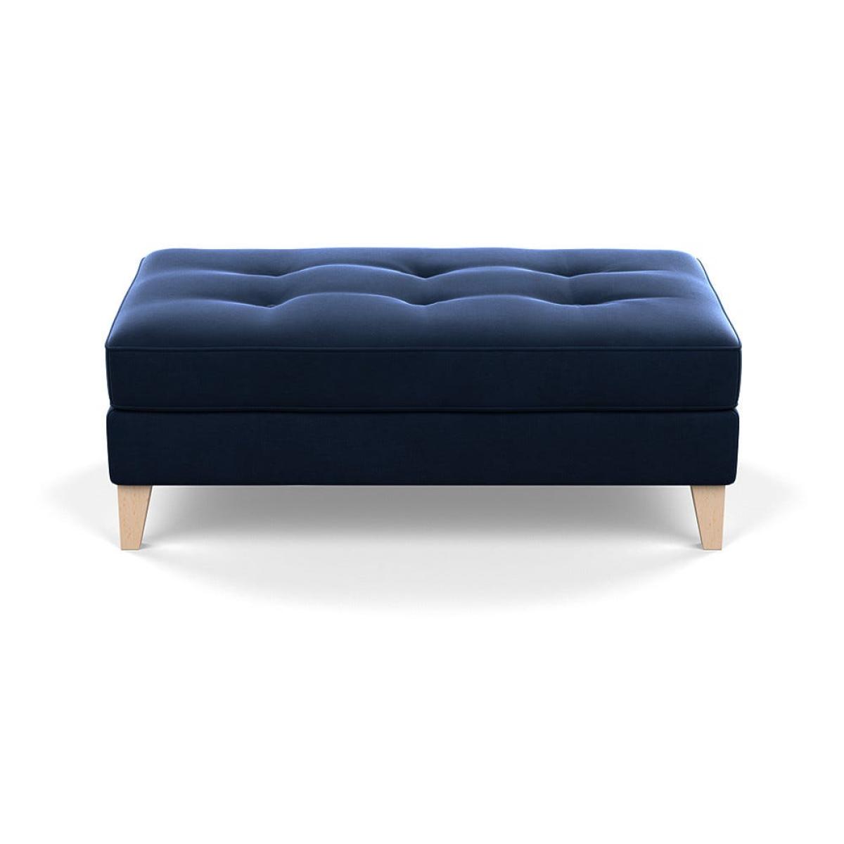Heal's Mistral Footstool Smart Velvet Dusk Natural Feet - Heal's UK Furniture – image 7