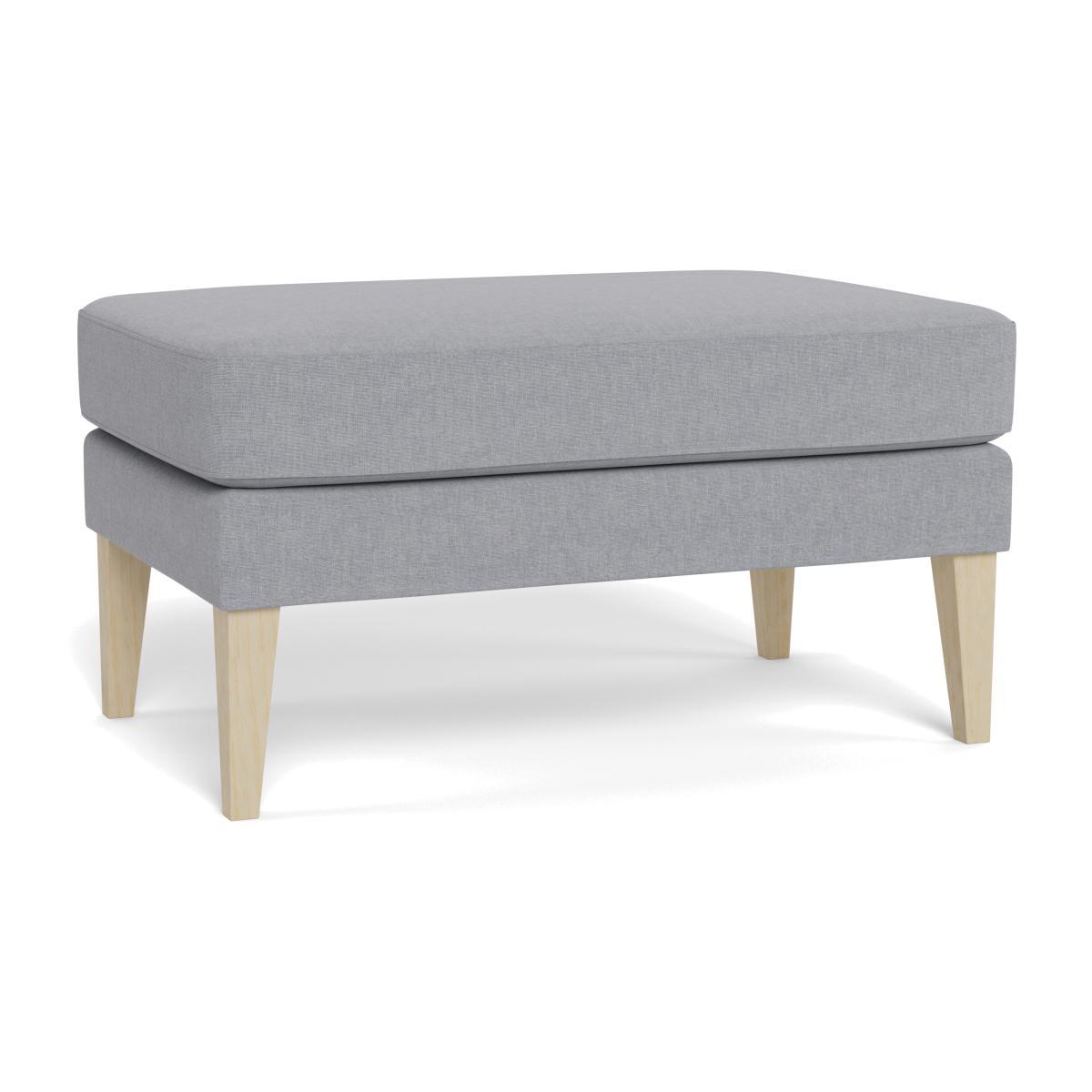 Heal's Richmond Ottoman Brushed Cotton Pewter Tinted Ash Feet - Heal's UK Furniture – image 1