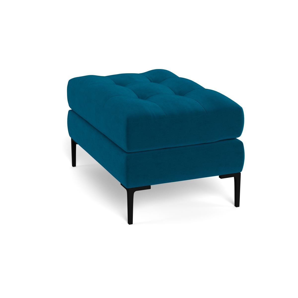 Heal's Eton Footstool Velvet Teal Brass Feet - Heal's UK Furniture – image 4