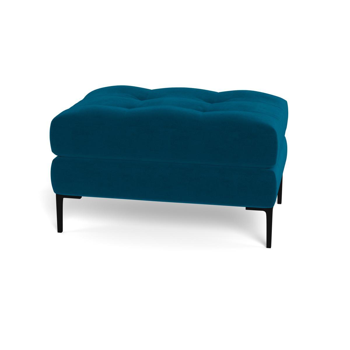 Heal's Eton Footstool Velvet Teal Brass Feet - Heal's UK Furniture – image 5