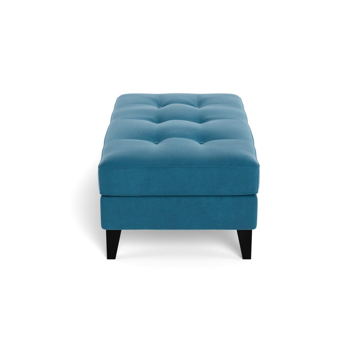 Heal's Mistral Footstool Smart Velvet Ocean Black Feet - Heal's UK Furniture – image 3