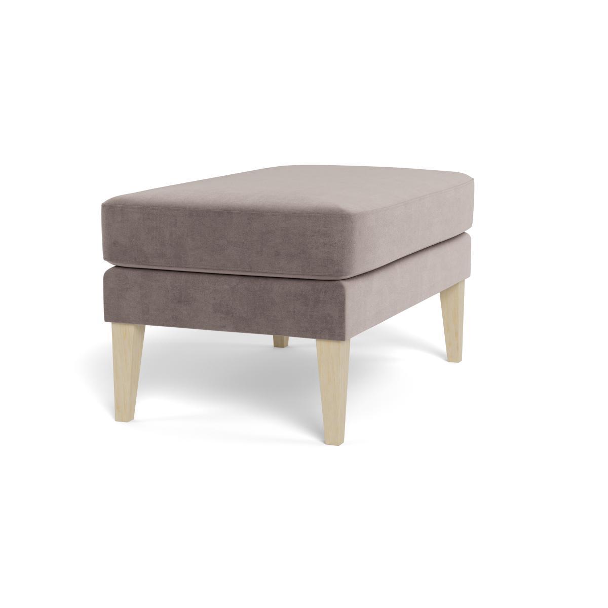 Heal's Richmond Ottoman Smart Luxe Velvet Mushroom Natural Ash Feet - Heal's UK Furniture – image 2
