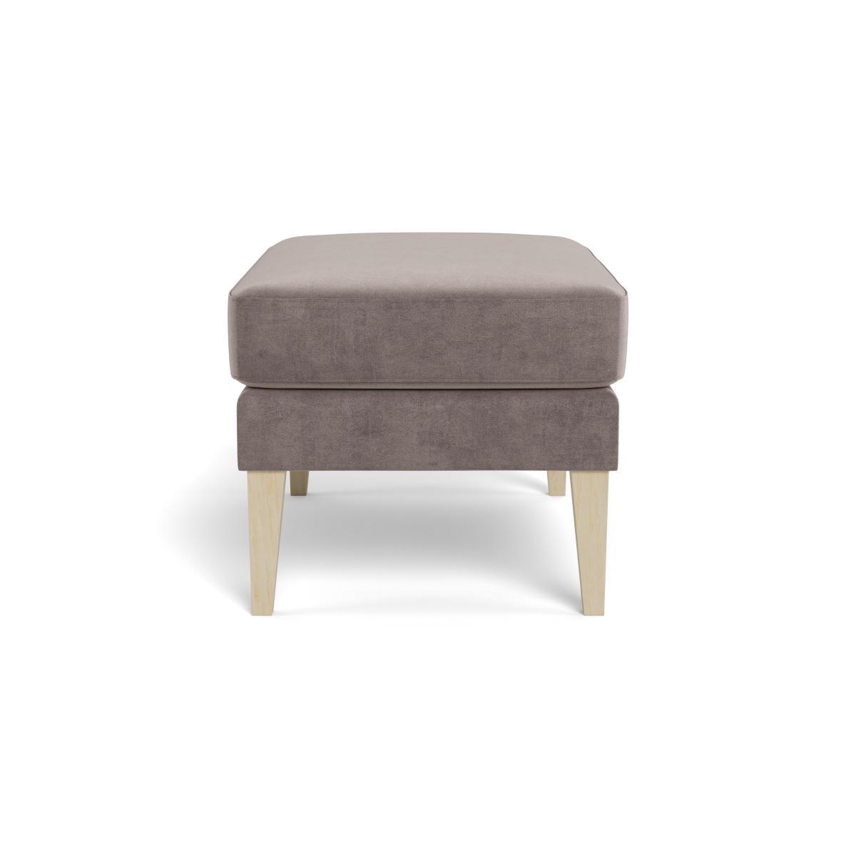 Heal's Richmond Ottoman Smart Luxe Velvet Mushroom Natural Ash Feet - Heal's UK Furniture – image 3