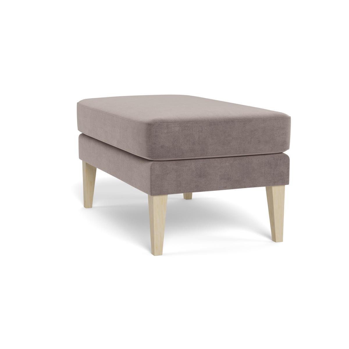 Heal's Richmond Ottoman Smart Luxe Velvet Mushroom Natural Ash Feet - Heal's UK Furniture – image 4