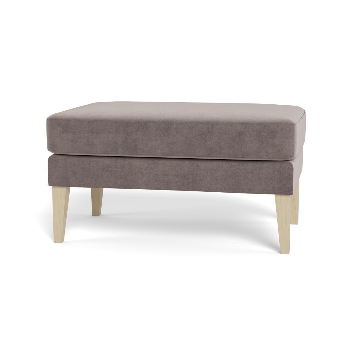 Heal's Richmond Ottoman Smart Luxe Velvet Mushroom Natural Ash Feet - Heal's UK Furniture – image 5