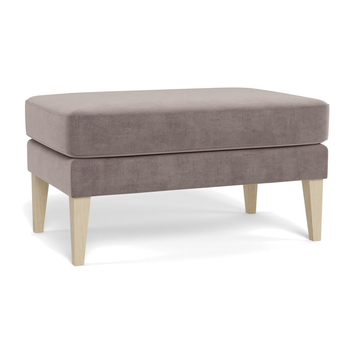 Heal's Richmond Ottoman Smart Luxe Velvet Mushroom Natural Ash Feet - Heal's UK Furniture – image 1