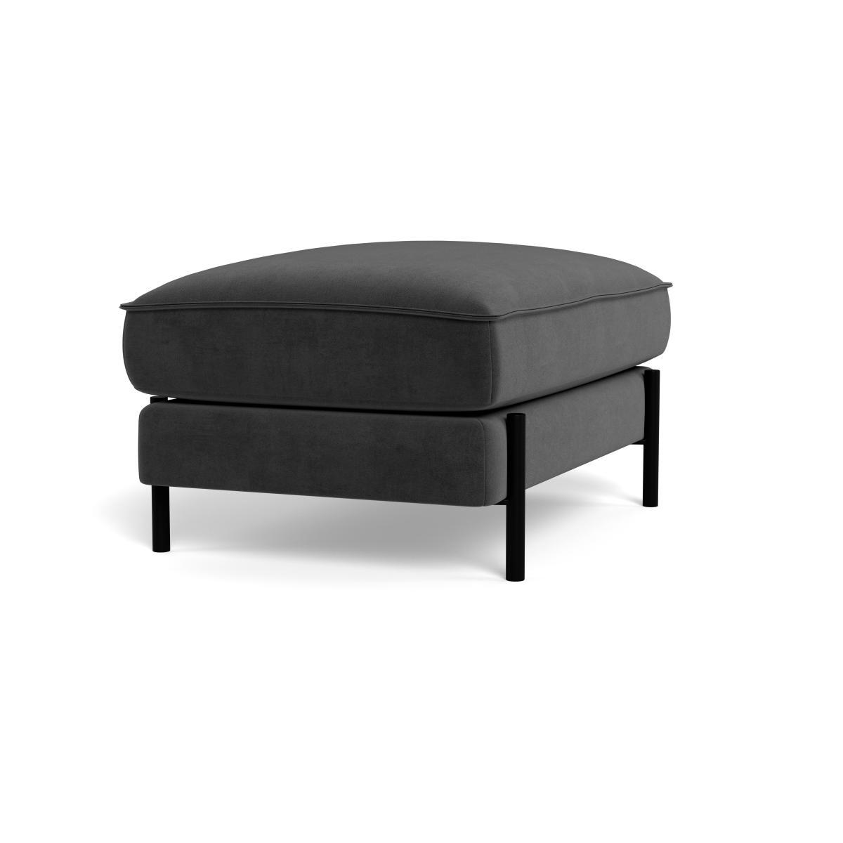 Heal's Tortona Footstool Smart Luxe Velvet Nickel - Heal's UK Furniture – image 2