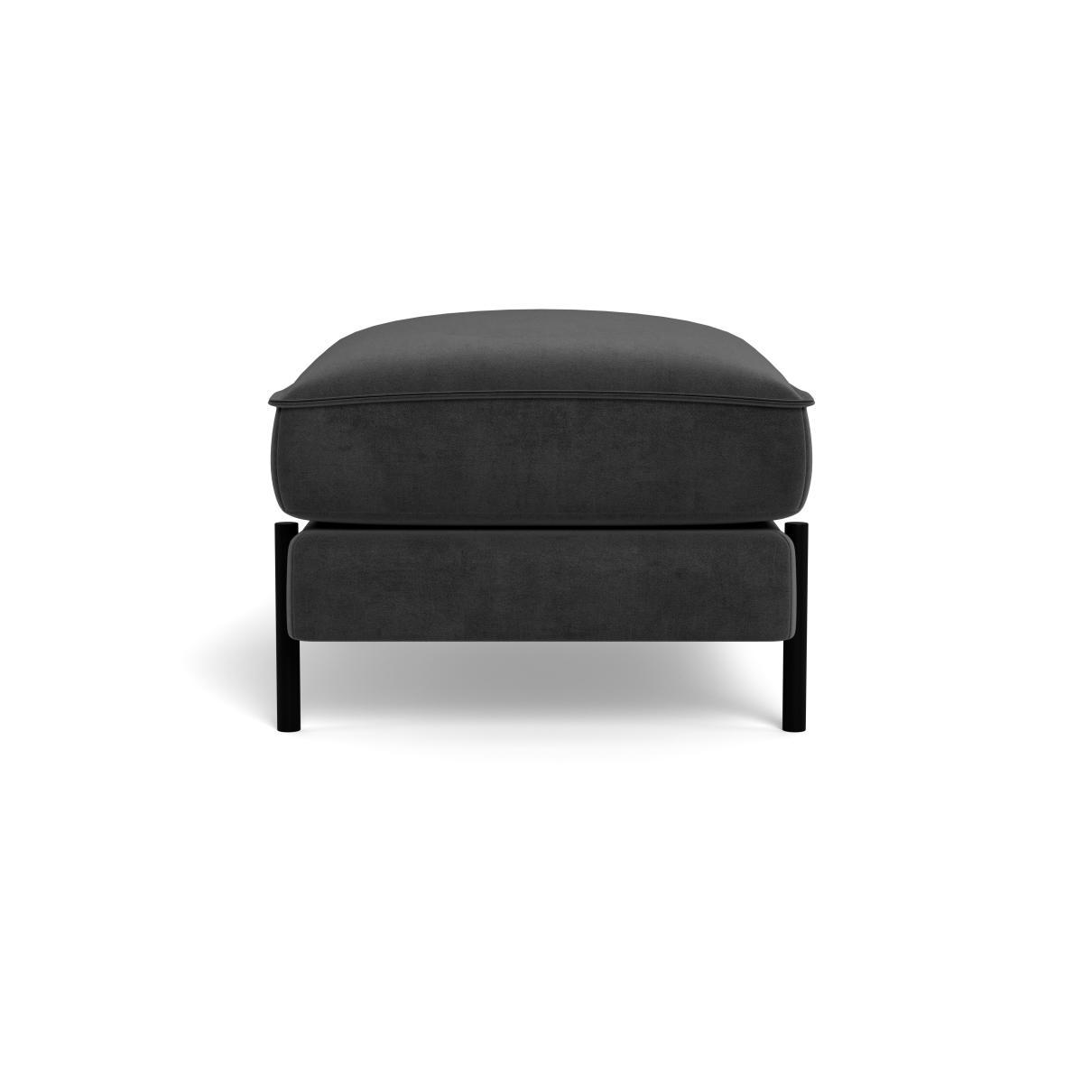 Heal's Tortona Footstool Smart Luxe Velvet Nickel - Heal's UK Furniture – image 3
