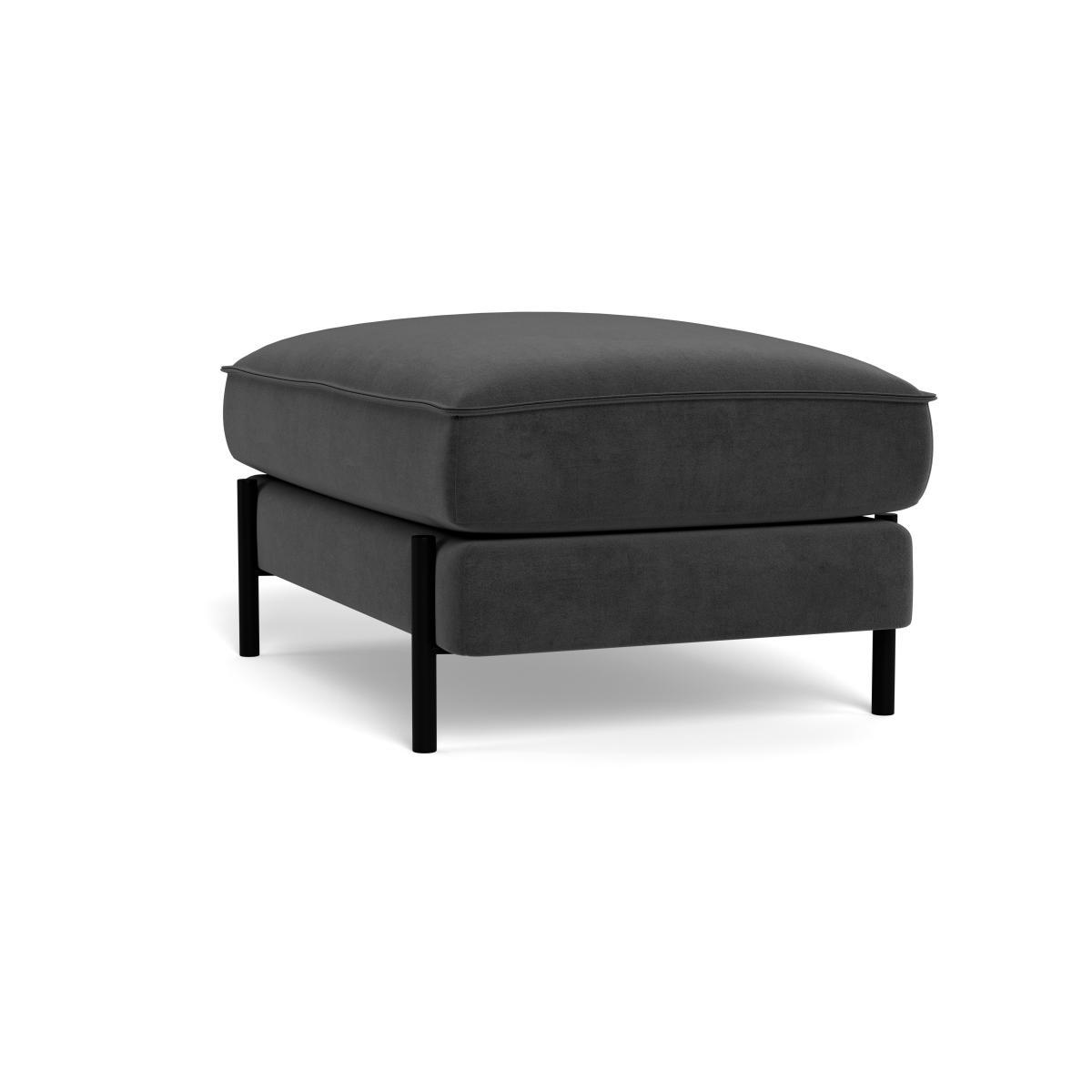 Heal's Tortona Footstool Smart Luxe Velvet Nickel - Heal's UK Furniture – image 4