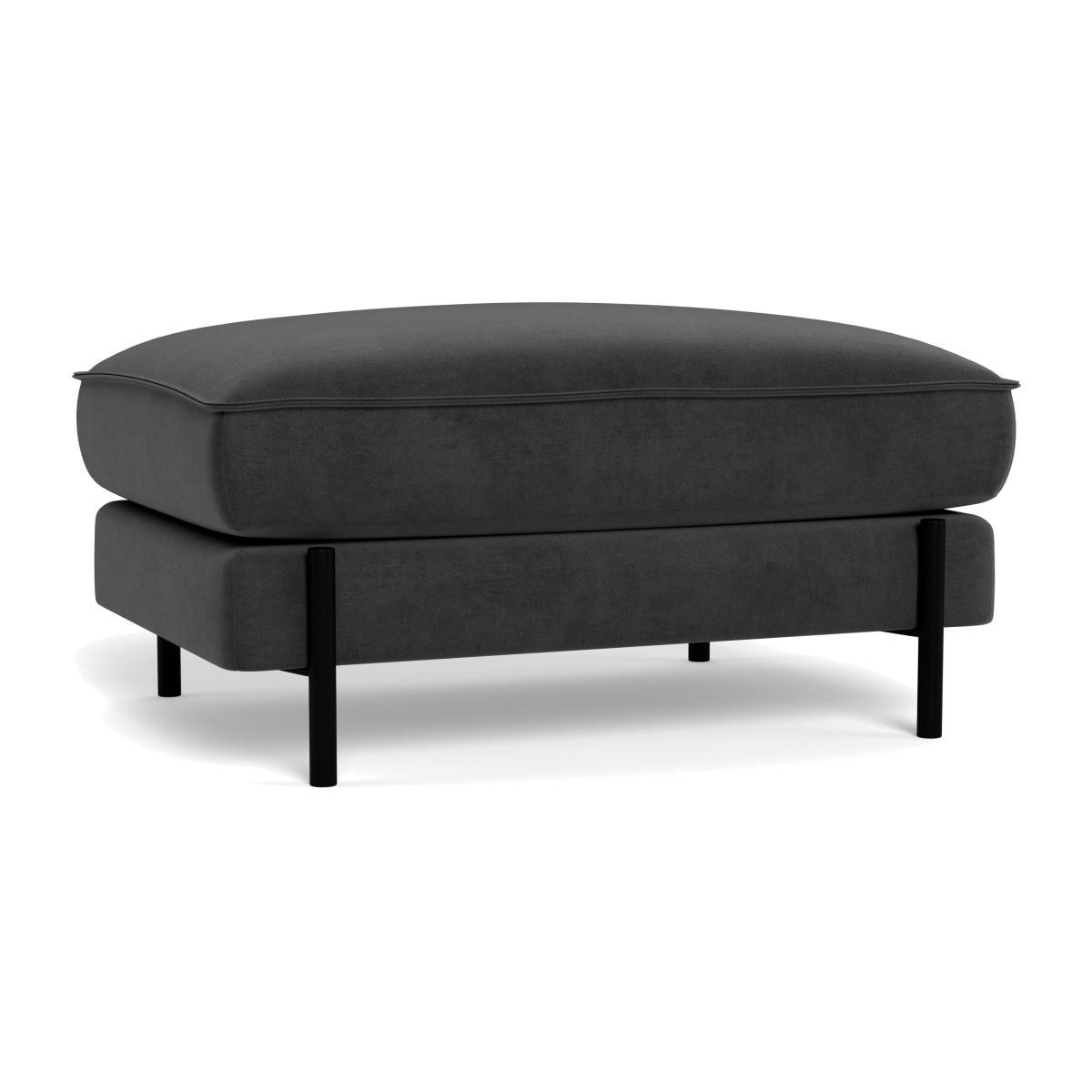 Heal's Tortona Footstool Smart Luxe Velvet Nickel - Heal's UK Furniture – image 1