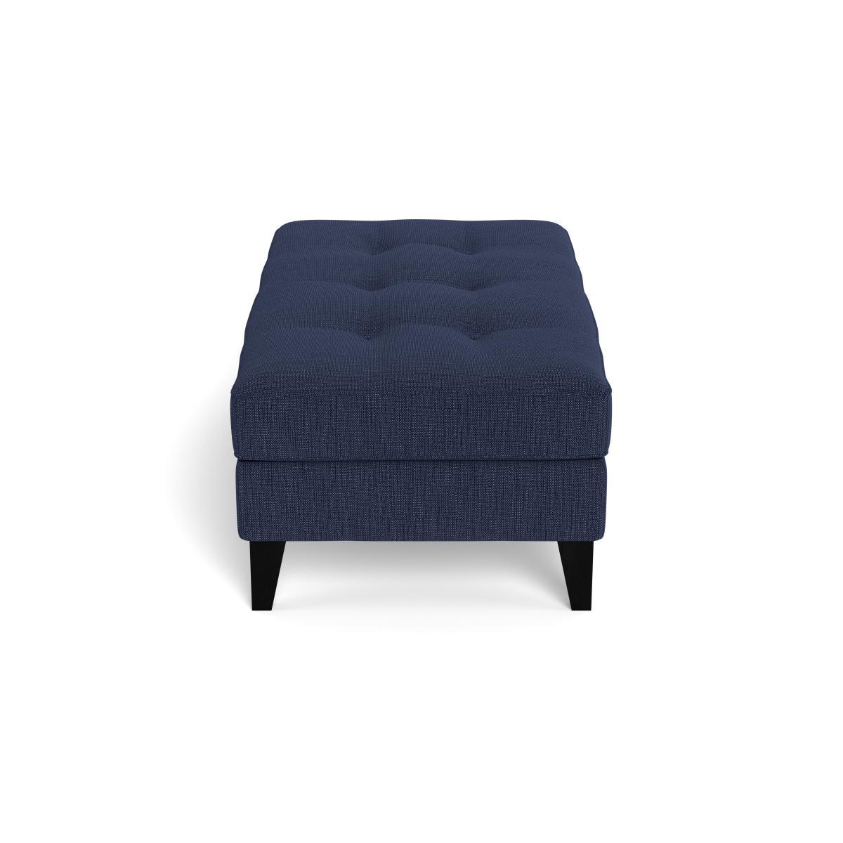 Heal's Mistral Footstool Smart Linen Mix Navy Black Feet - Heal's UK Furniture – image 3