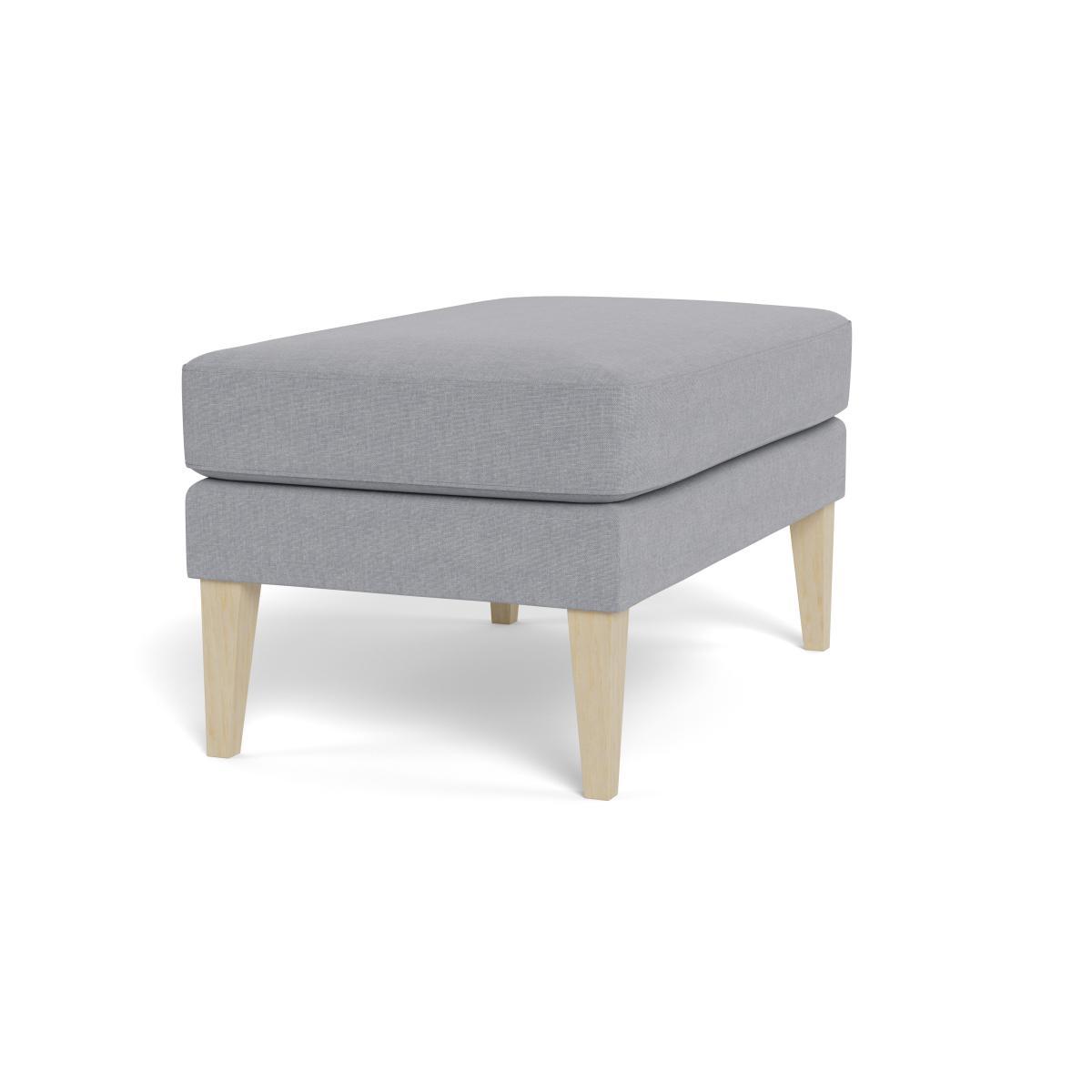 Heal's Richmond Ottoman Brushed Cotton Pewter Black Feet - Heal's UK Furniture – image 2