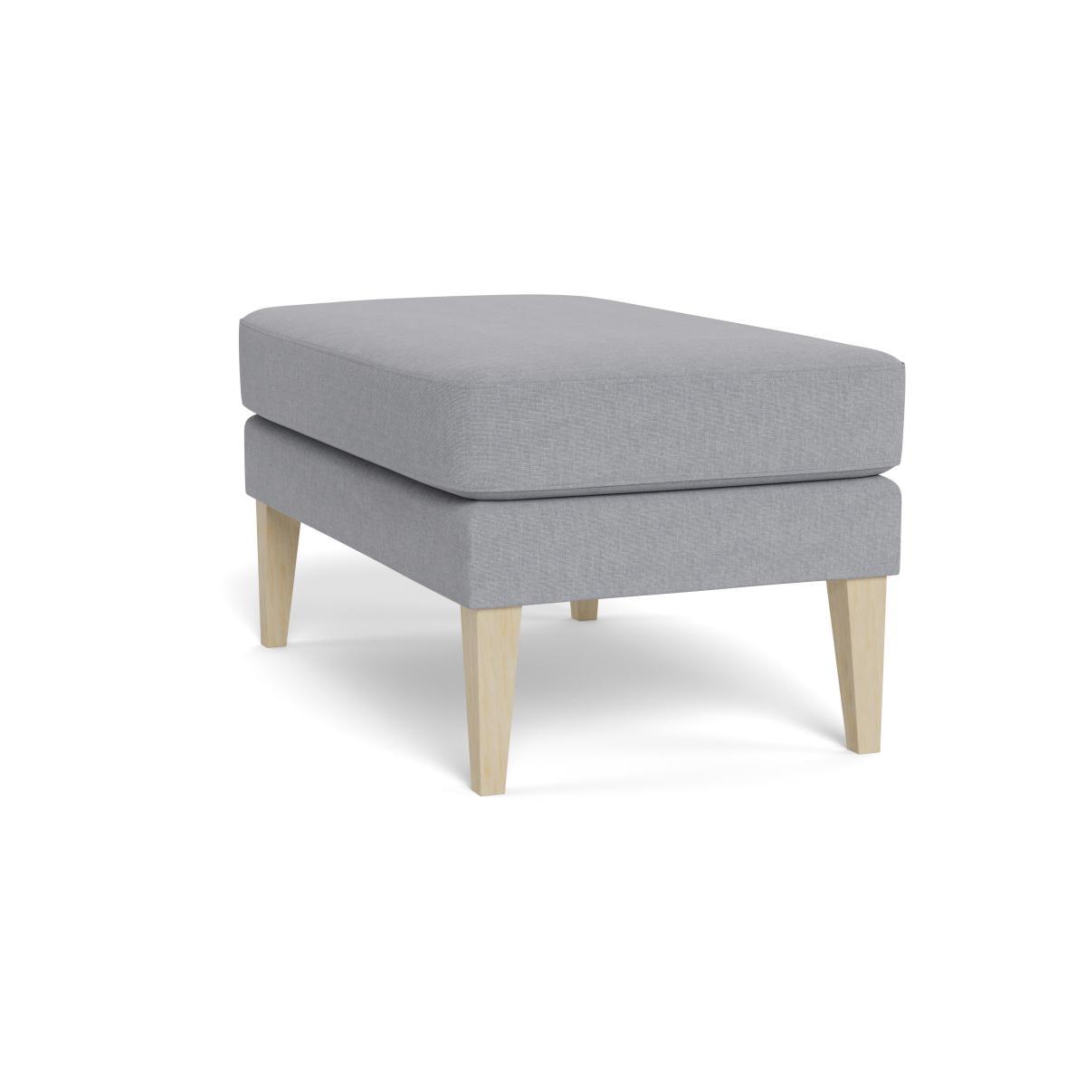 Heal's Richmond Ottoman Brushed Cotton Pewter Black Feet - Heal's UK Furniture – image 4