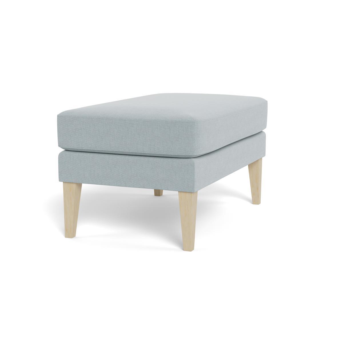 Heal's Richmond Ottoman Brushed Cotton Mist Tinted Ash Feet - Heal's UK Furniture – image 2