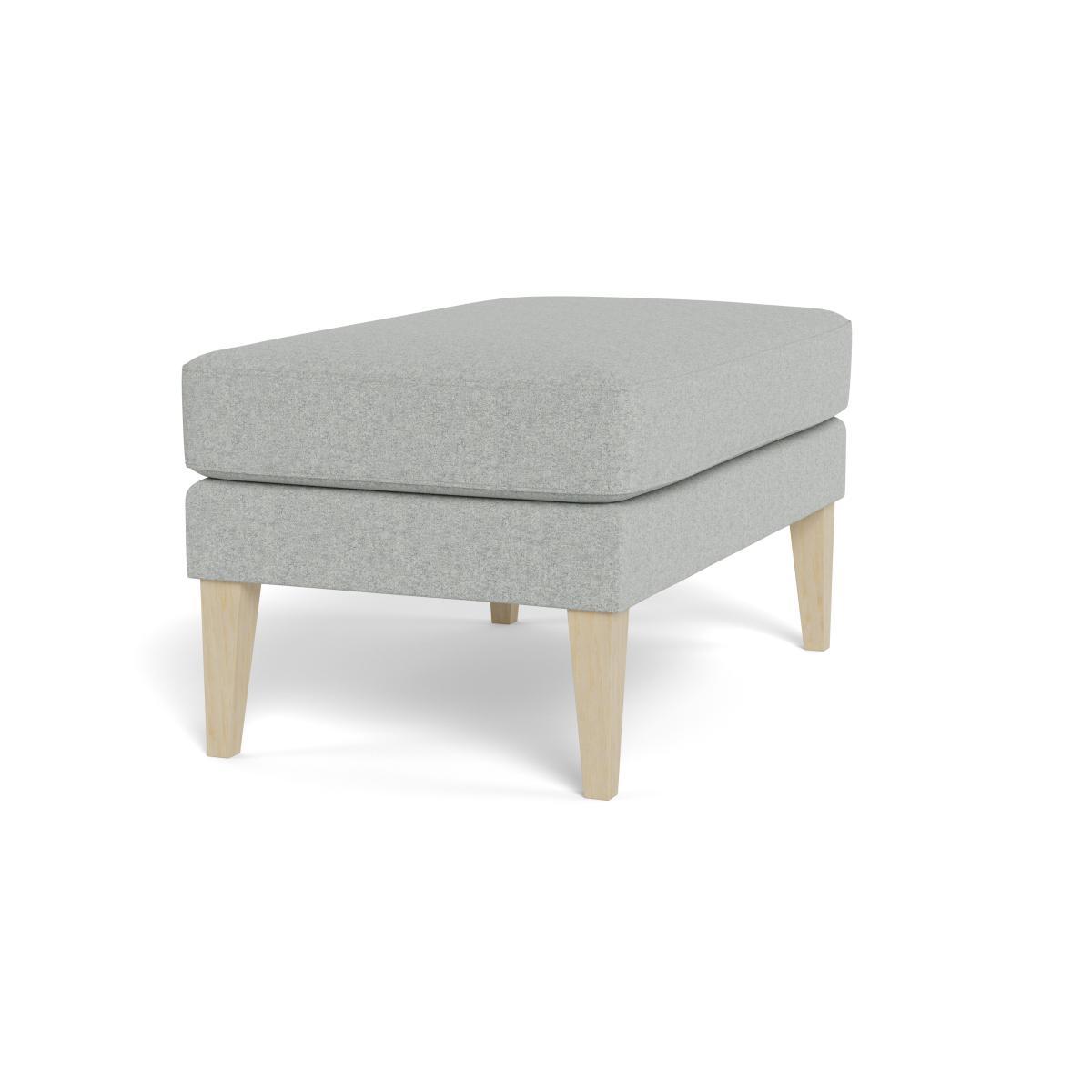 Heal's Richmond Ottoman Melton Wool Limestone Black Feet - Heal's UK Furniture – image 2