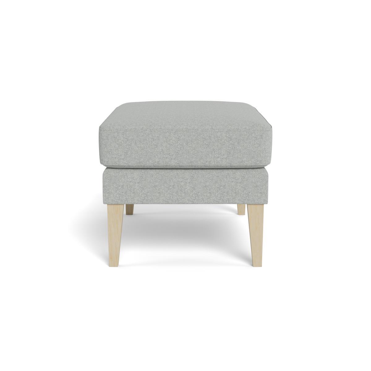Heal's Richmond Ottoman Melton Wool Limestone Black Feet - Heal's UK Furniture – image 3