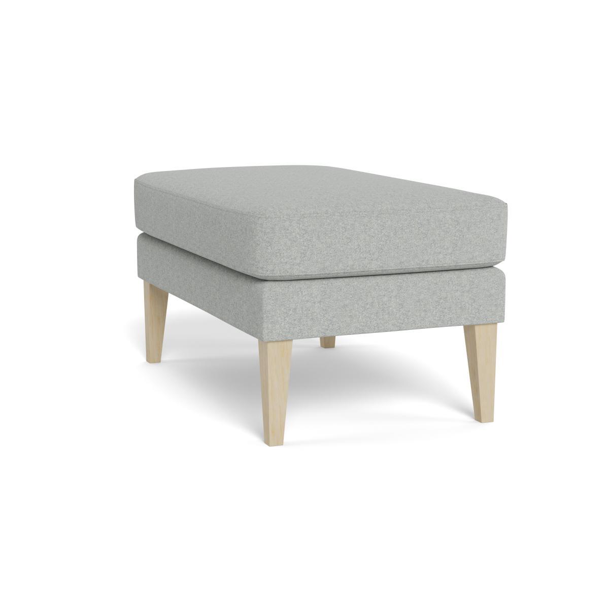Heal's Richmond Ottoman Melton Wool Limestone Black Feet - Heal's UK Furniture – image 4