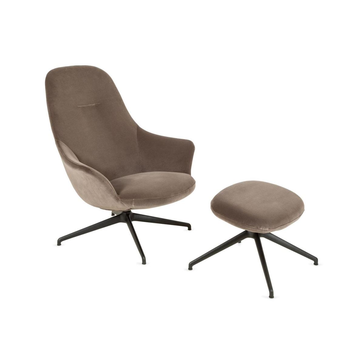 Heal's Sweep Swivel Footstool Velvet Mink - Heal's UK Furniture – image 2