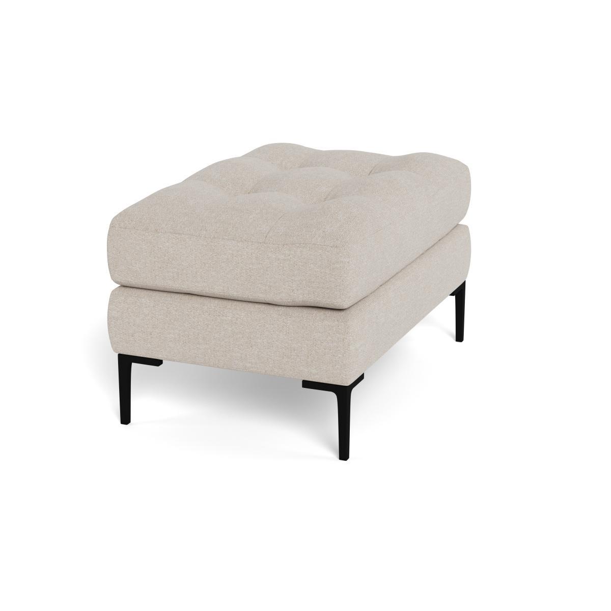 Heal's Eton Footstool Texture Limestone Black Feet - Heal's UK Furniture – image 2
