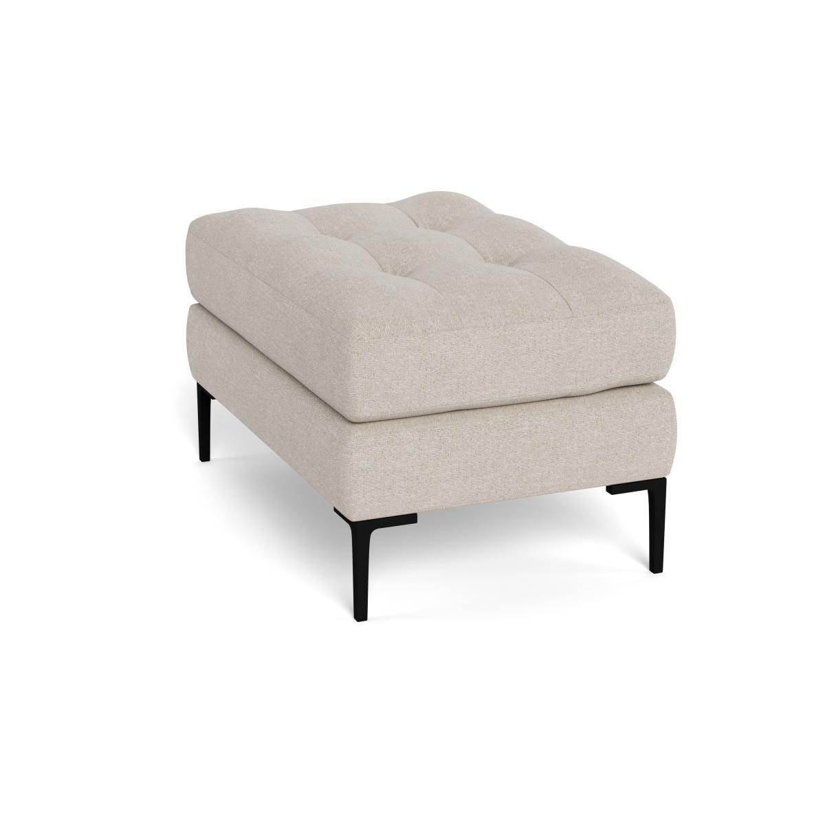 Heal's Eton Footstool Texture Limestone Black Feet - Heal's UK Furniture – image 4