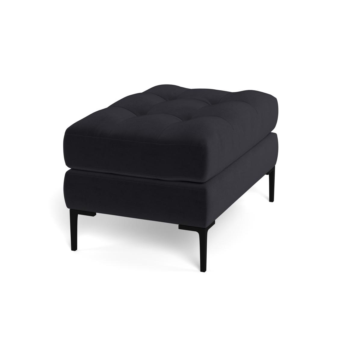 Heal's Eton Footstool Velvet Black Brass Feet – image 2