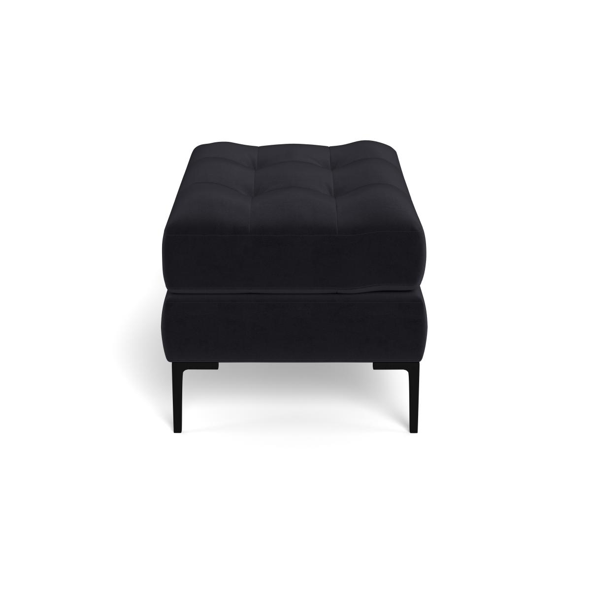 Heal's Eton Footstool Velvet Black Brass Feet – image 3