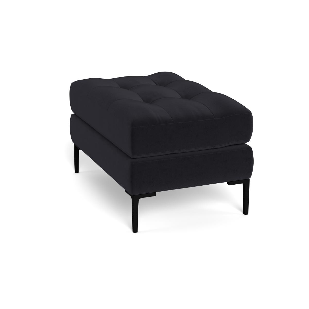 Heal's Eton Footstool Velvet Black Brass Feet – image 4