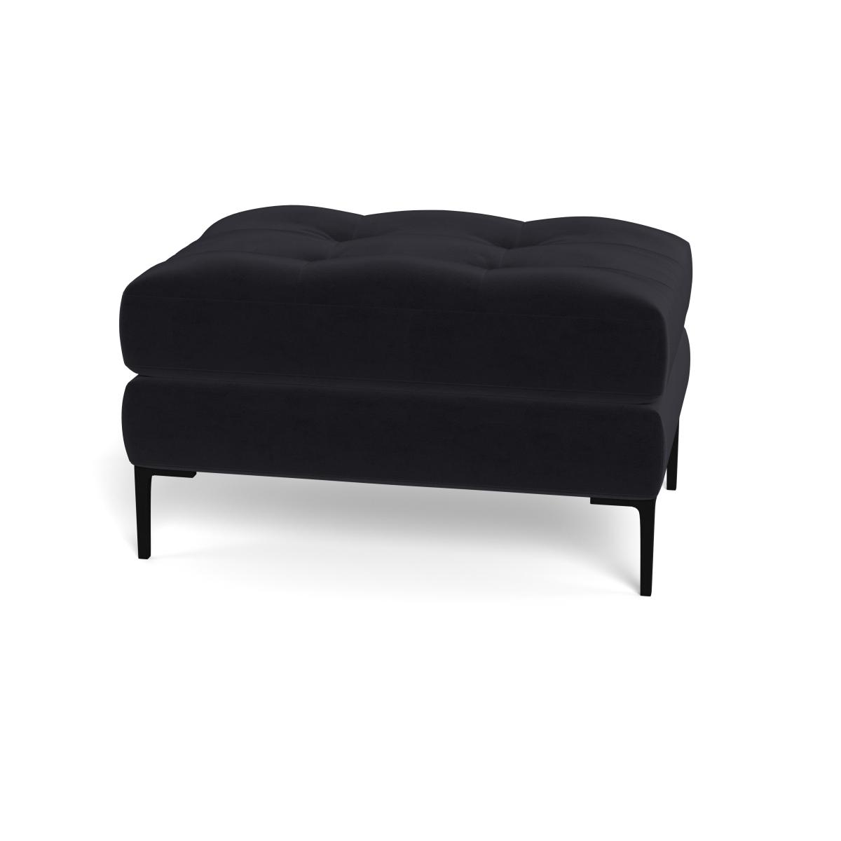 Heal's Eton Footstool Velvet Black Brass Feet – image 5