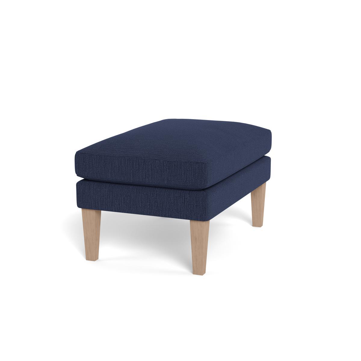 Heal's Wallis Ottoman Smart Linen Mix Navy Natural Ash Feet - Heal's UK Furniture – image 2