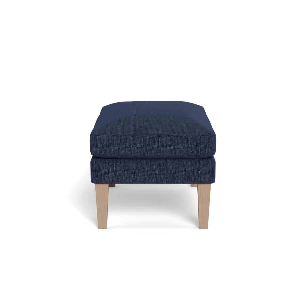 Heal's Wallis Ottoman Smart Linen Mix Navy Natural Ash Feet - Heal's UK Furniture – image 3