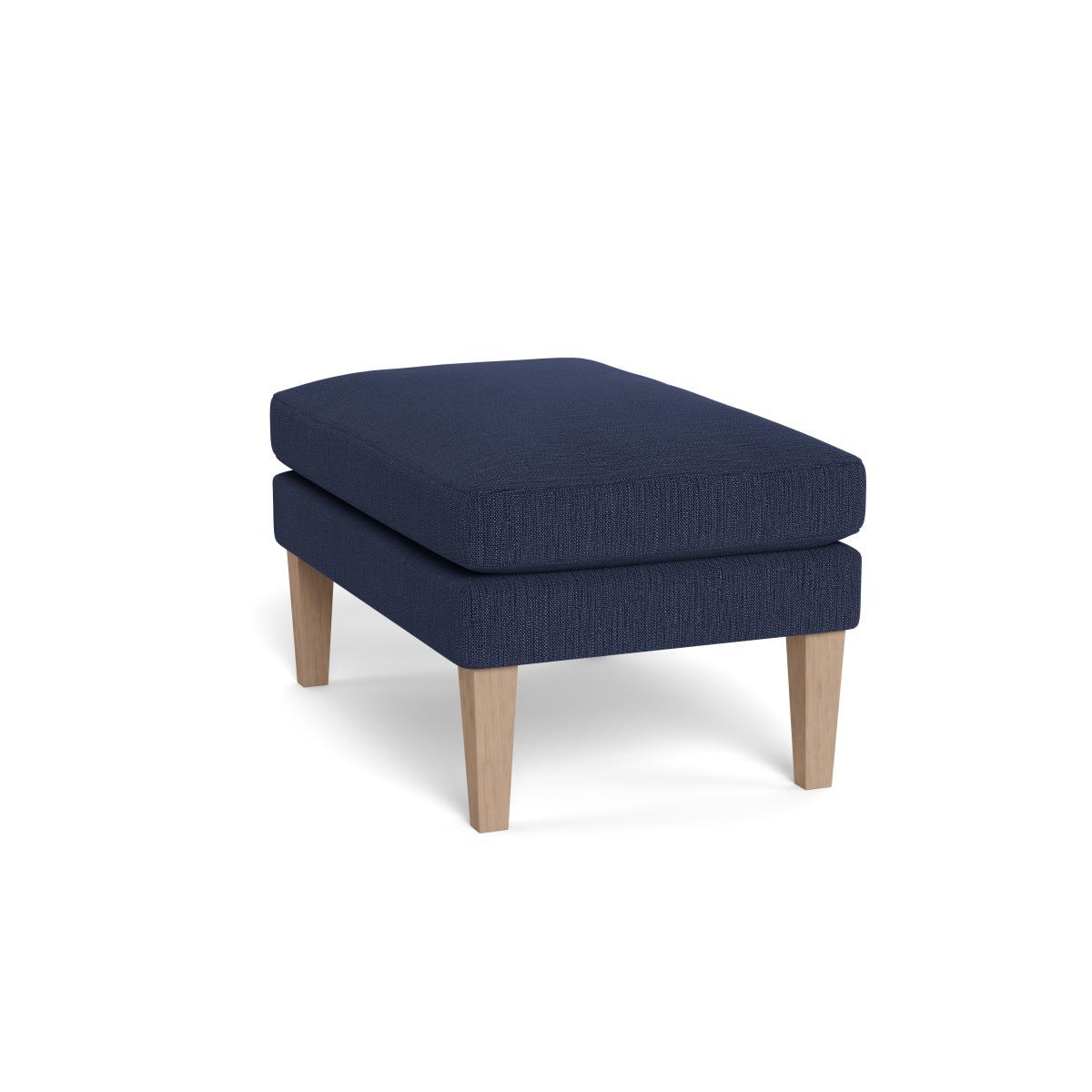 Heal's Wallis Ottoman Smart Linen Mix Navy Natural Ash Feet - Heal's UK Furniture – image 4