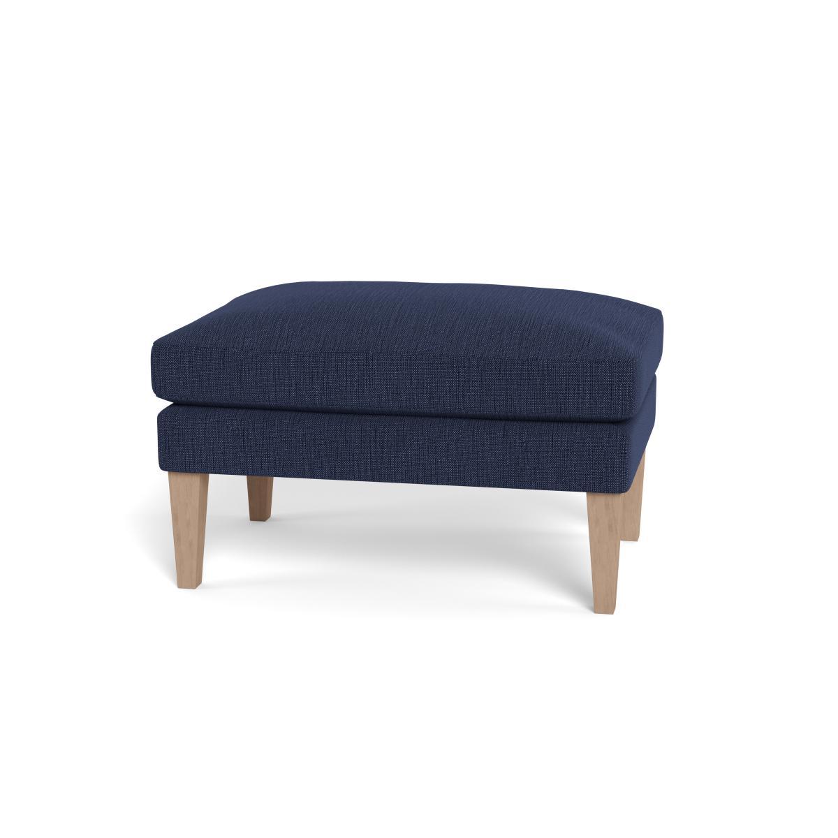 Heal's Wallis Ottoman Smart Linen Mix Navy Natural Ash Feet - Heal's UK Furniture – image 5