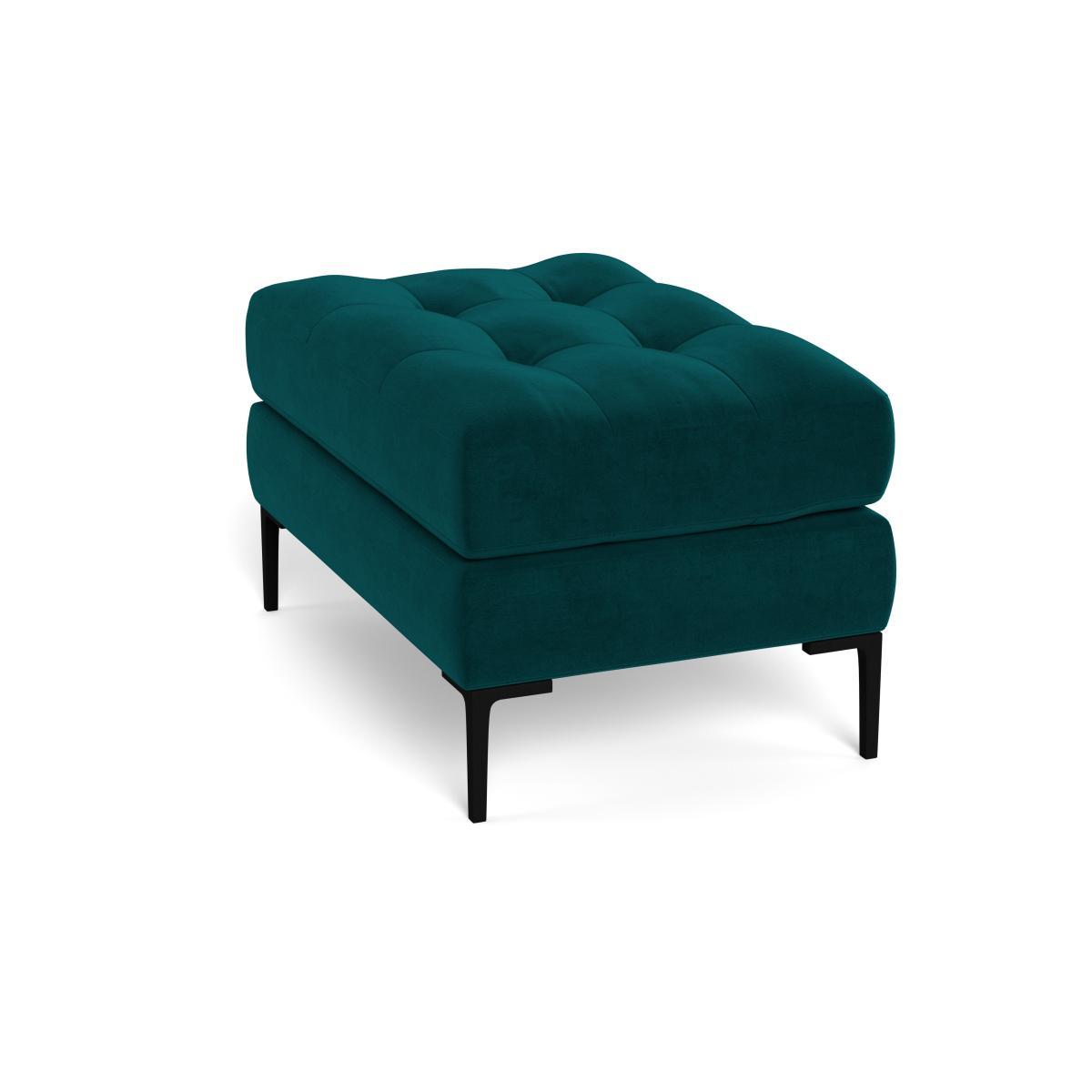 Heal's Eton Footstool Smart Velvet Sea foam Brass - Heal's UK Furniture – image 4