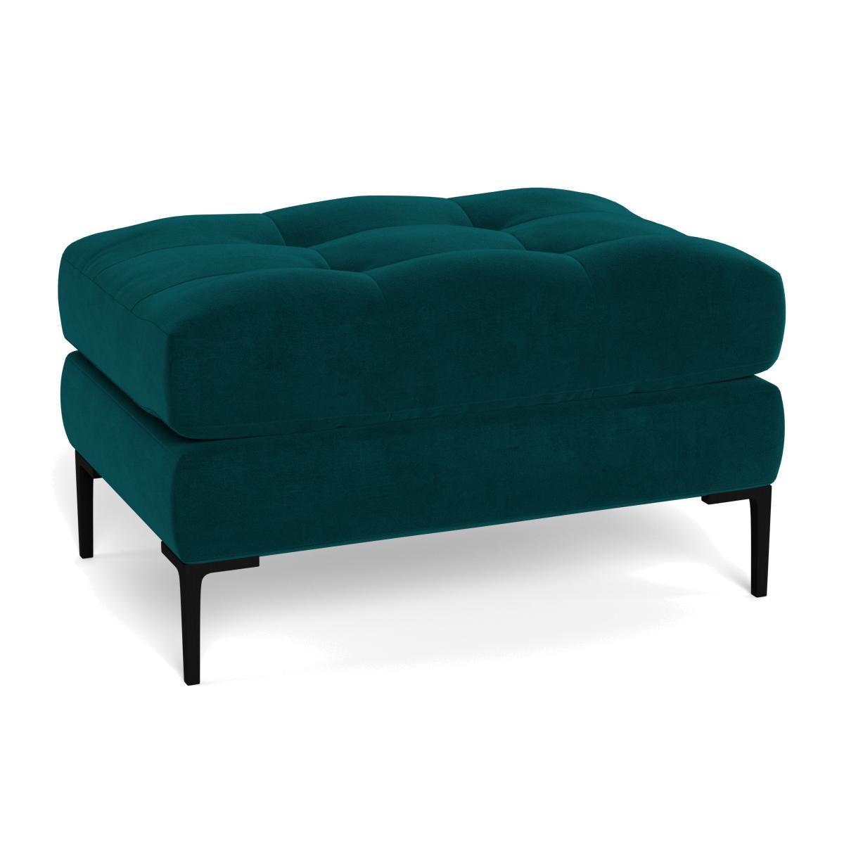 Heal's Eton Footstool Smart Velvet Sea foam Brass - Heal's UK Furniture – image 1