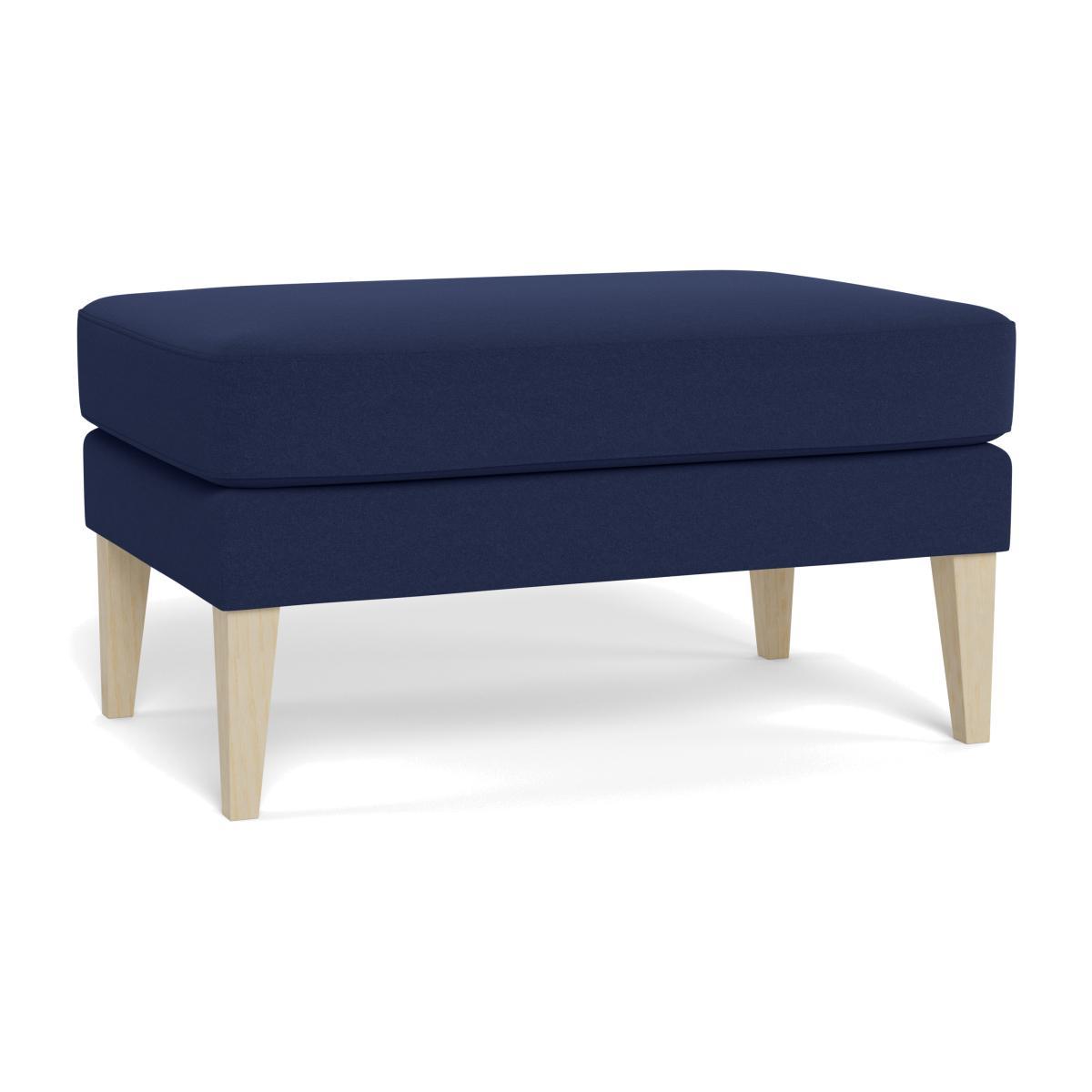 Heal's Richmond Ottoman Melton Wool New Navy Walnut Feet - Heal's UK Furniture – image 1