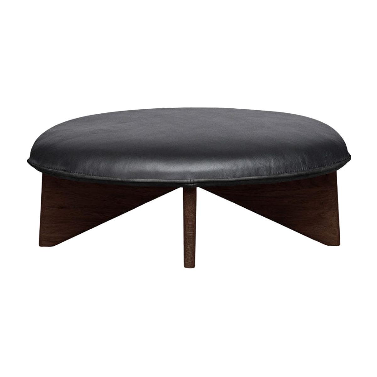 Fogia Utility Footstool Small Elmotique Black Leather Wenge Oak Frame - Heal's UK Furniture – image 1