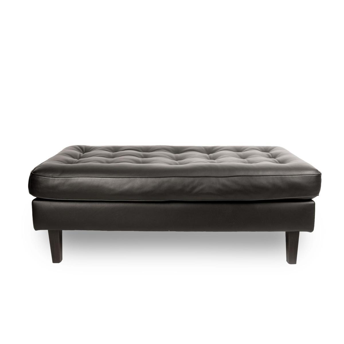 Heal's Hepburn Ottoman Daino Leather Parchment Natural Feet - Heal's UK Furniture – image 2