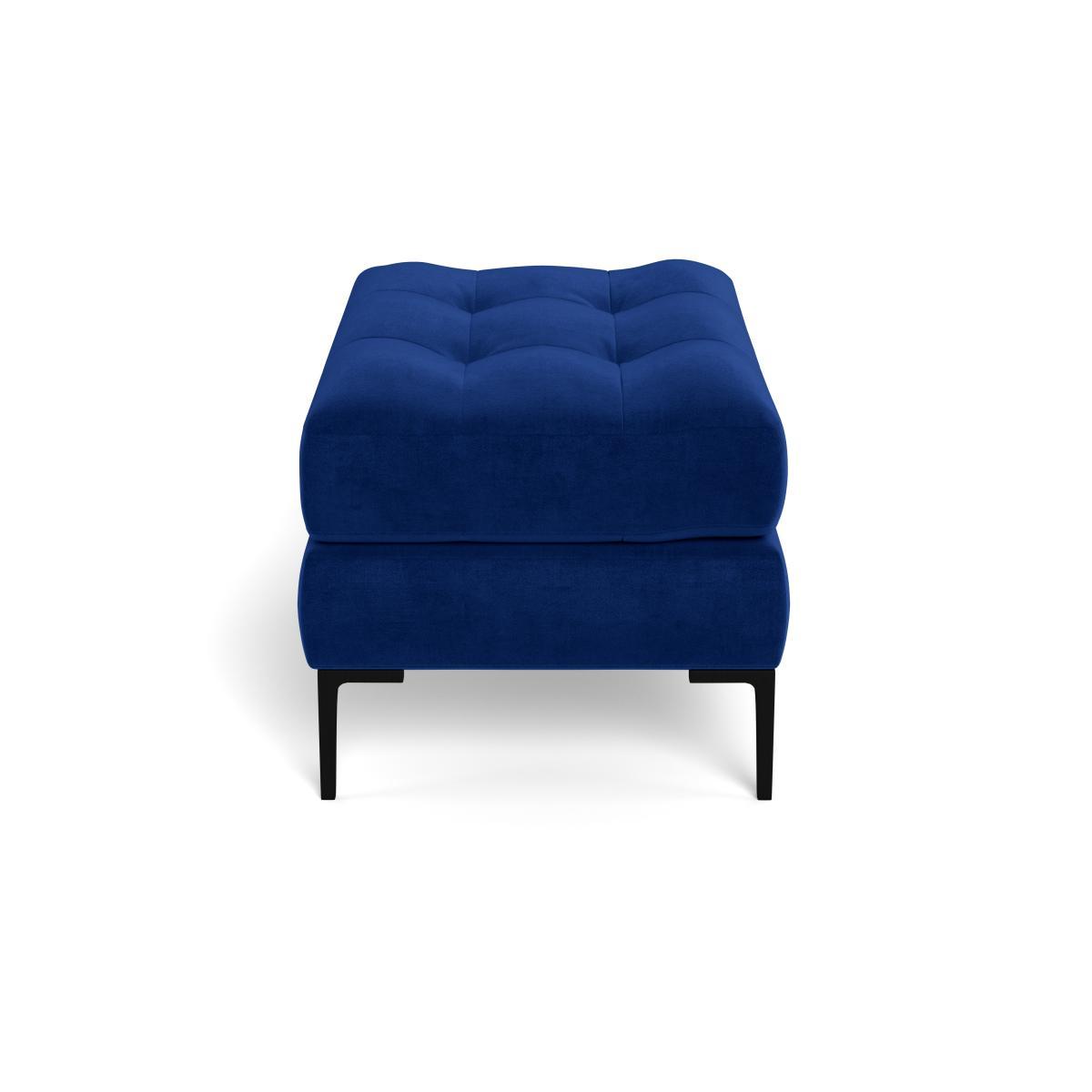 Heal's Eton Footstool Smart Luxe Velvet Azure Black Feet - Heal's UK Furniture – image 3