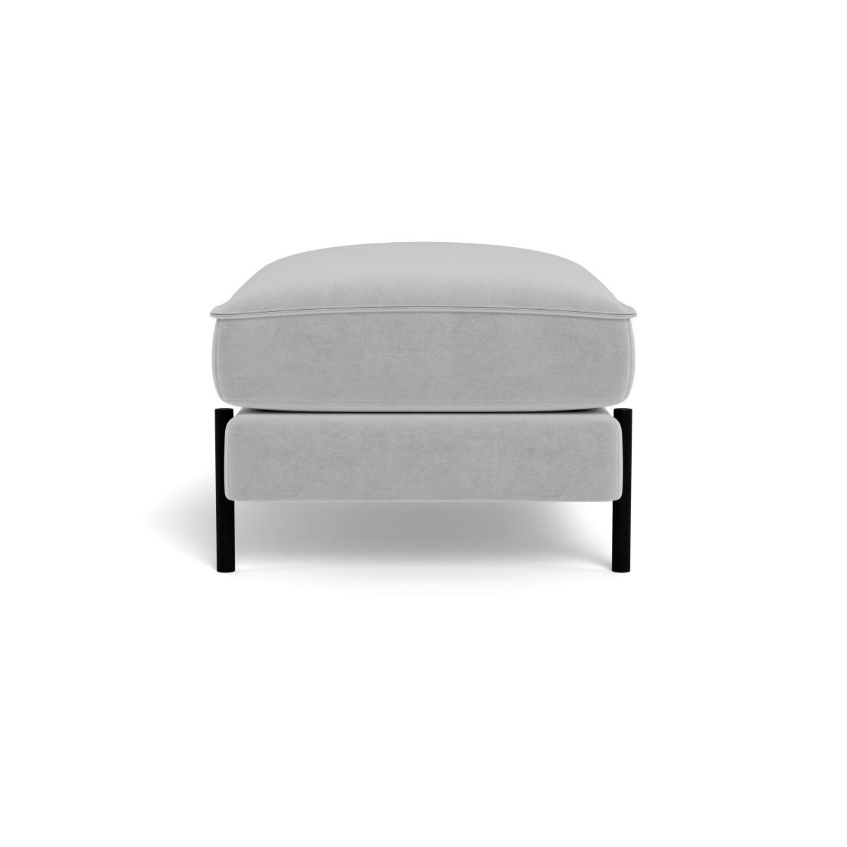 Heal's Tortona Footstool Velvet Platinum - Heal's UK Furniture – image 3