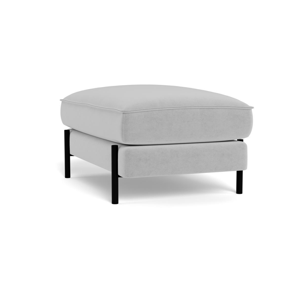 Heal's Tortona Footstool Velvet Platinum - Heal's UK Furniture – image 4
