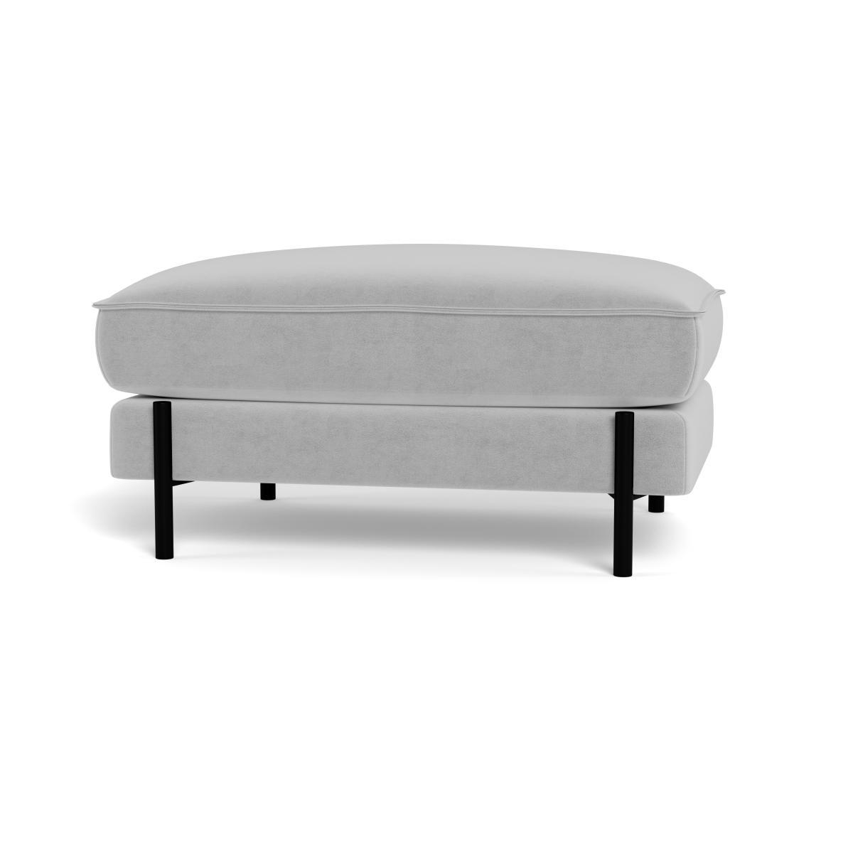 Heal's Tortona Footstool Velvet Platinum - Heal's UK Furniture – image 5