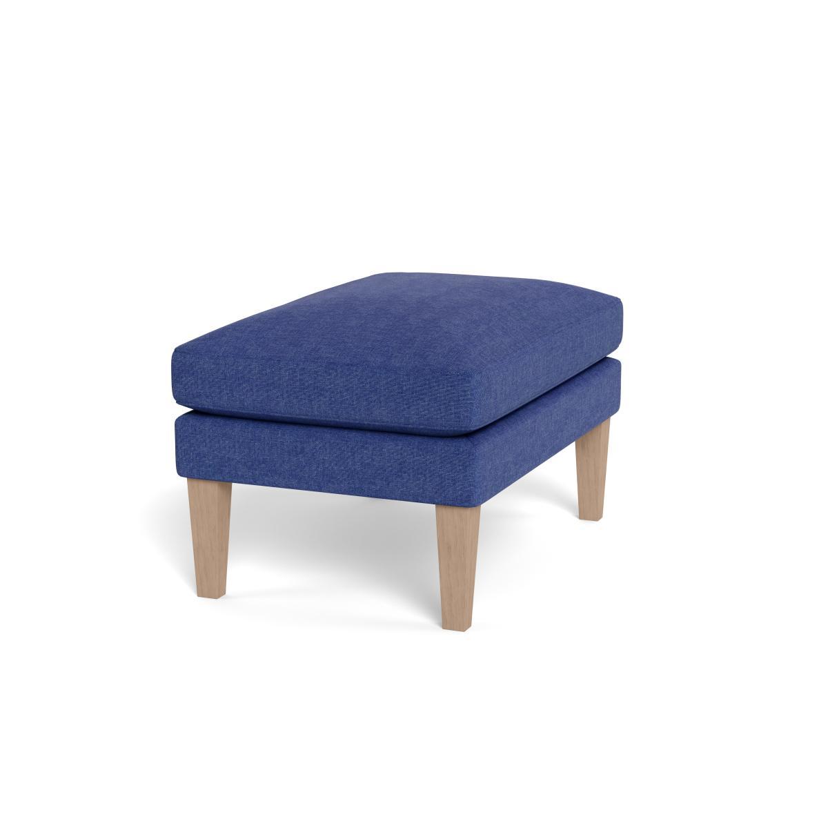 Heal's Wallis Ottoman Brushed Cotton Cobalt Tinted Ash Feet - Heal's UK Furniture – image 2