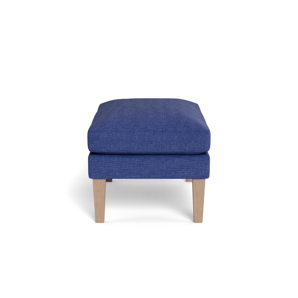 Heal's Wallis Ottoman Brushed Cotton Cobalt Tinted Ash Feet - Heal's UK Furniture – image 3